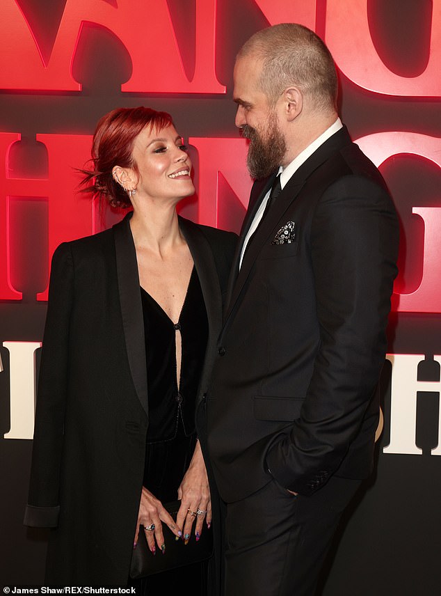 Not long before Lily splut from husband David, she turned amateur sleuth after speculating that David had 'cheated' on the same dating app where they met (pictured 2023)