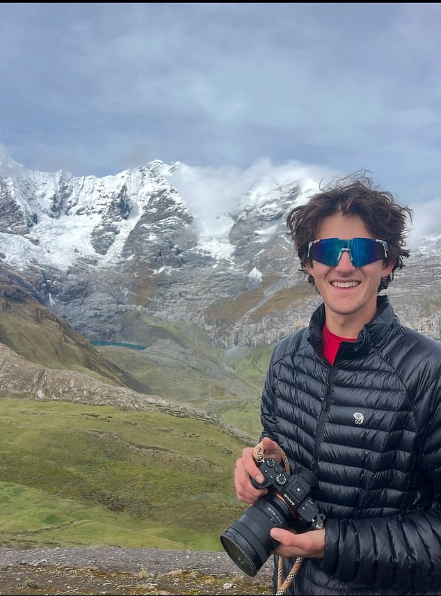 He was on break from school when the fires broke out, but he wasn't at home in L.A., he was hiking in Peru
