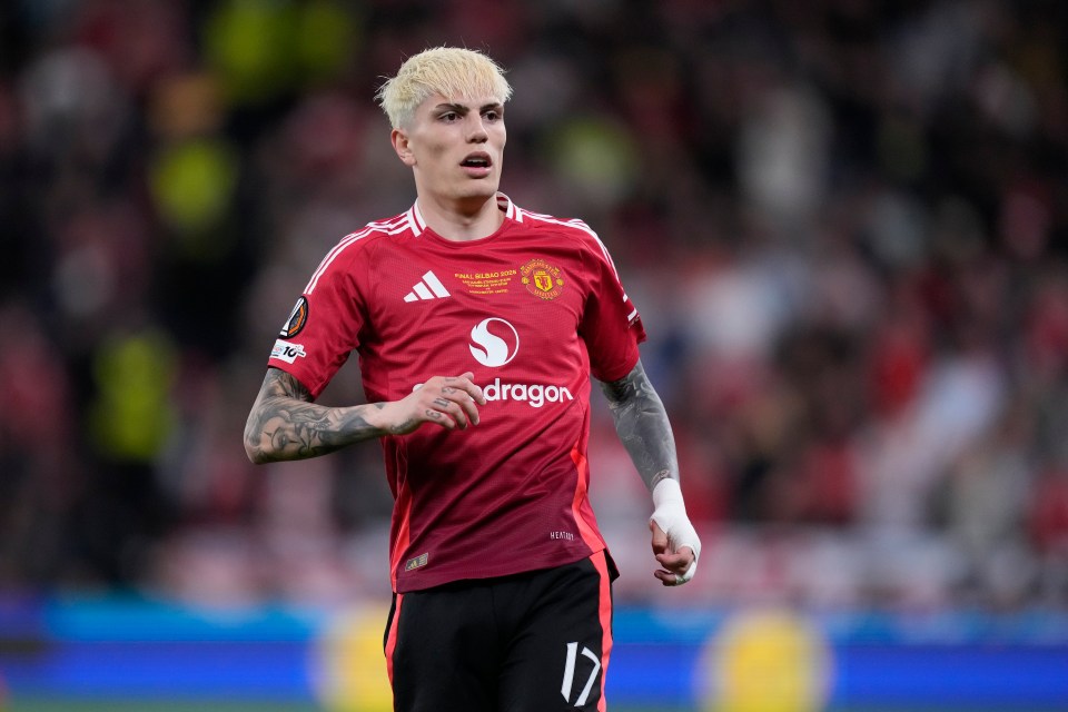Alejandro Garnacho, Manchester United player, at the UEFA Europa League Final.