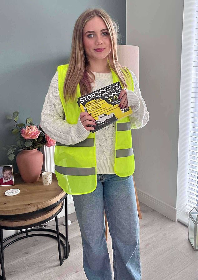 One of residents' main frustrations has been a lack of information regarding the nature of the waste that will be burned (pictured: a campaigner)