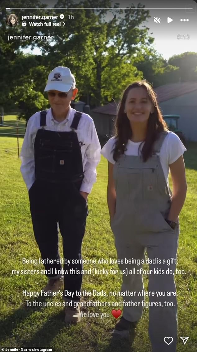 Jennifer also shared a video paying tribute to her own father, the late William John Garner