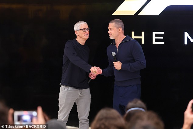 The duo shook hands