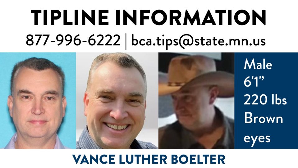 Collage of photos and suspect information for Vance Luther Boelter.