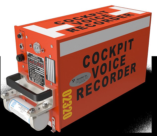 The Cockpit Voice Recorder (CVR) captures all audio from the cockpit, including pilot conversations, radio transmissions, warning alarms and ambient mechanical sounds (Pictured: A stock image of a CVR)