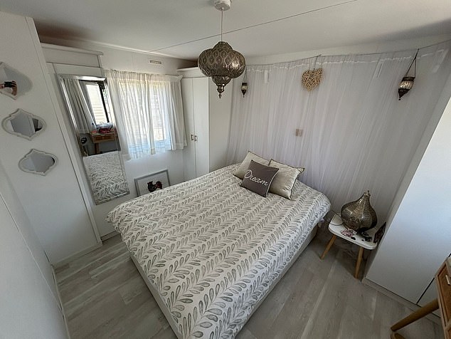 Caravans will not be subject to new tax laws and prices can start from as little as €35,000 for a two-bed (pictured: a bedroom in a home at the park)