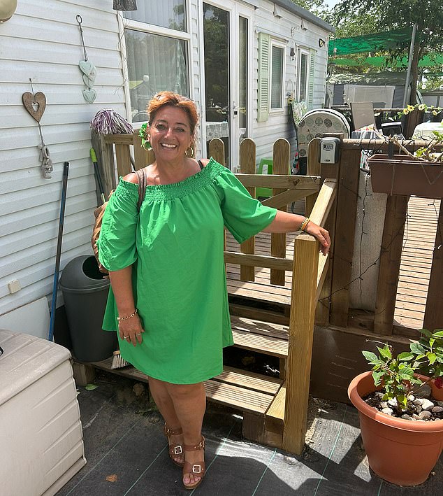 British expat Jojo, pictured, has been selling such properties along Spain's Mediterranean coast for years and manages Camping Valle Niza