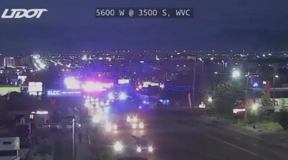 Salt Lake City shooting scene at night.