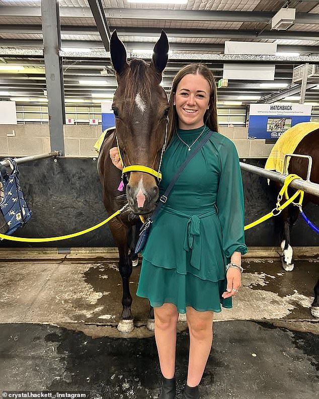 Hackett then revealed that the horse went back to the barn where she said he had settled: 'He was unharmed that's the main thing'