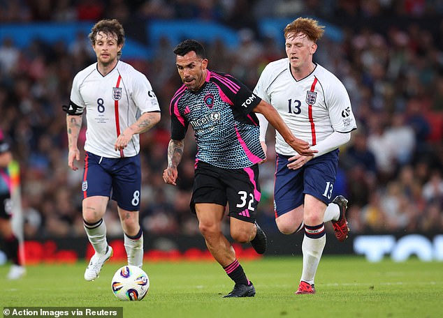 Tevez scored four goals on the night while Ginge was named the player of the match