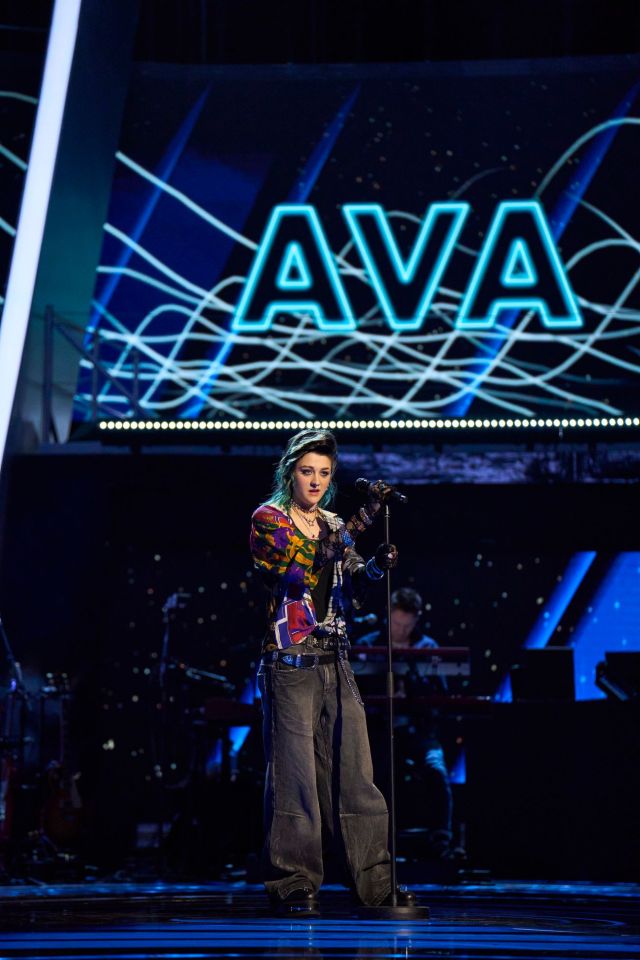 Ava performing on The Voice UK.