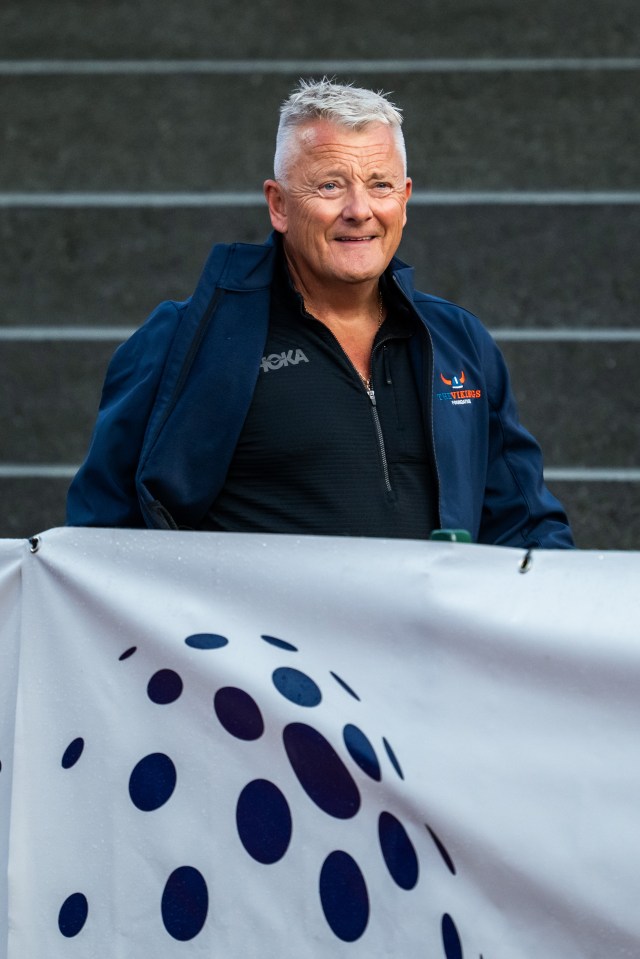 Coach Gjert Ingebrigtsen at an athletics competition.