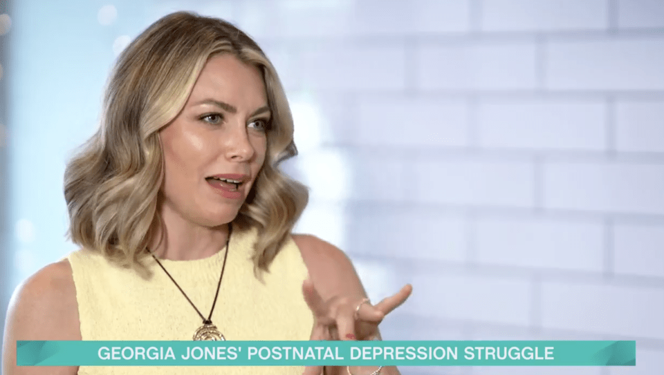Georgia Jones discussing her postnatal depression.