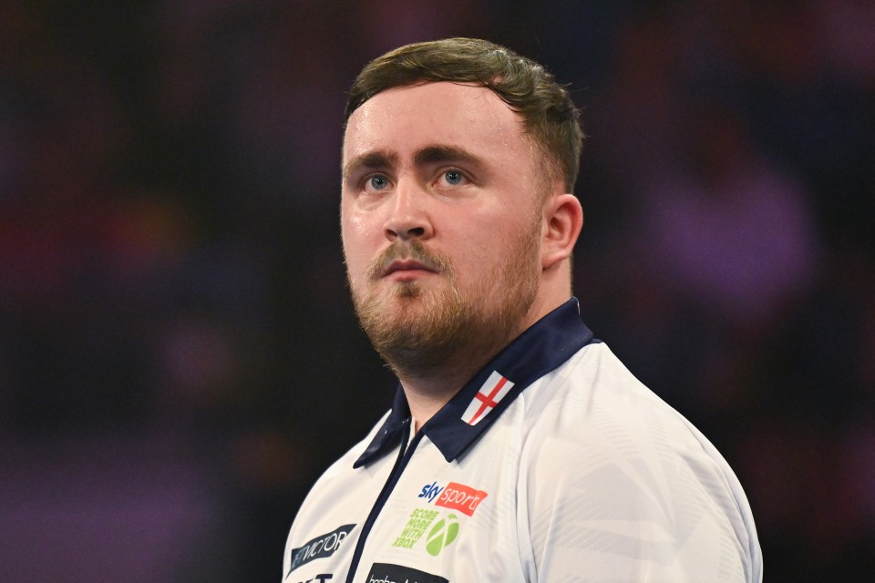 Luke Littler of England at the BetVictor World Cup of Darts.