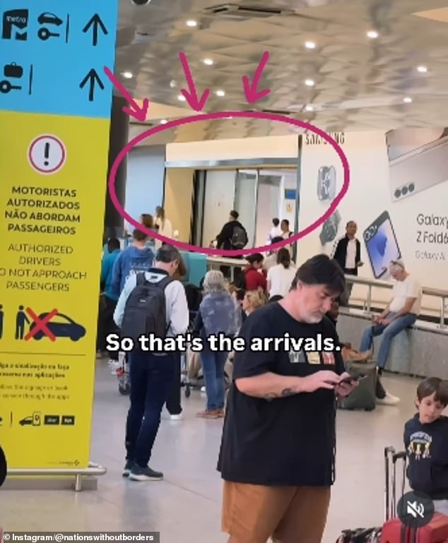 In the super helpful video, the travel influencer signposts where tourists should go to get a ride into town - and it's not the taxi queue