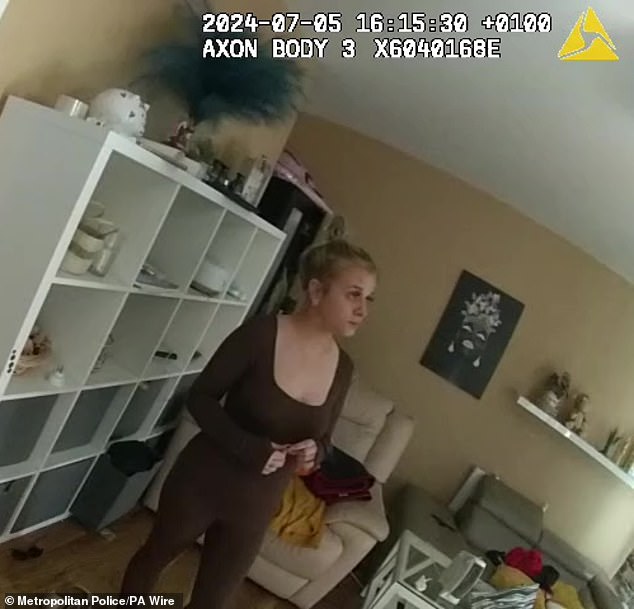 In another video of her arrest, taken with a police body cam, Lecka appears calm as officers inform her she is going to be arrested on allegations of her assaulting children