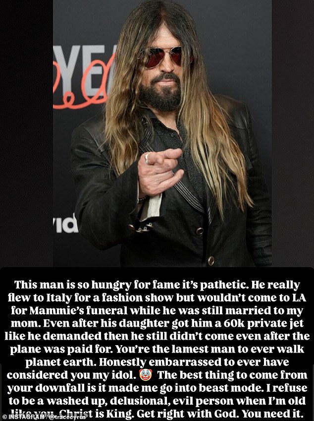 He then called his father 'the lamest man to ever walk planet earth' while adding he is 'embarrassed to ever have considered you my idol'