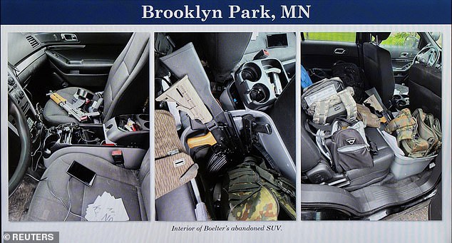Images of weapons found in Vance Boelter's vehicle that he allegedly planned to use to carry out his chilling assassination list of 70 targets including Democrat lawmakers, abortion providers and pro-choice activists