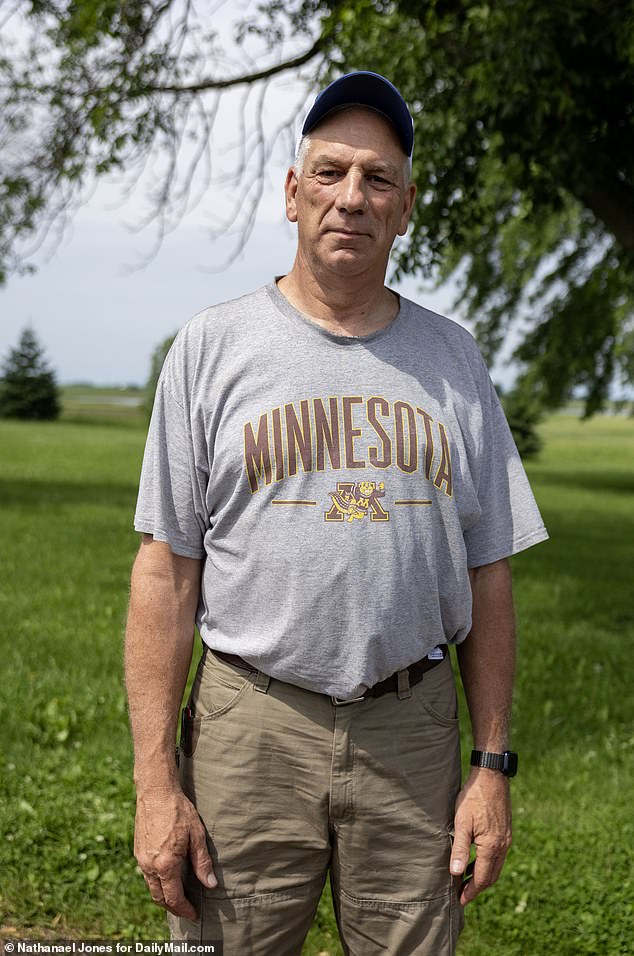 Wendy had driven to the nearby home of Kevin Effertz, 64, (pictured) when she spotted Vance Boelter before reversing her truck down the driveway and flagging down an officer