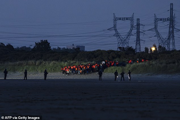 Migrants arrive at the beach before sunrise to try to evade French Police