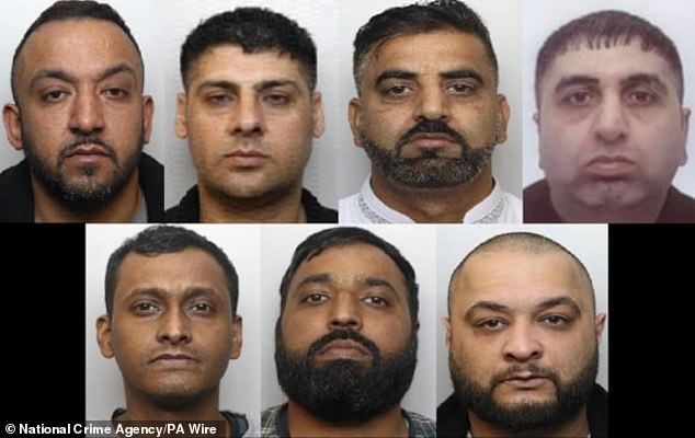 (Top row, left to right) Abid Saddiq, Mohammed Amar, Mohammed Siyab, Mohammed Zameer Sadiq, and (bottom row, left to right) Ramin Bari, Tahir Yassin, Yasser Ajaibe