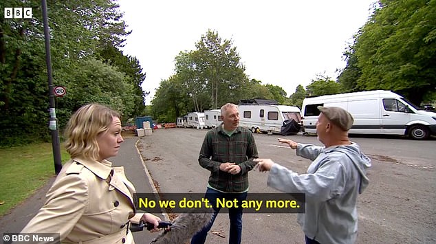The man aggressively approached a reporter who was interviewing a local resident and began shouting, before taking a swing at the camera and 'striking' the cameraman