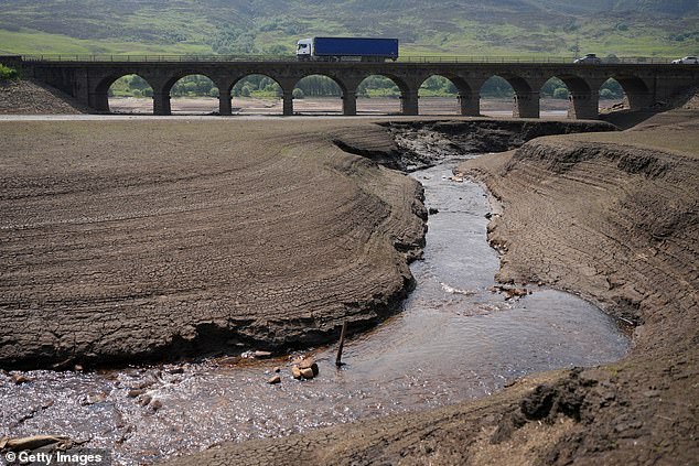 The shortfall ¿ equivalent to a third of the country¿s daily use ¿ is being blamed on climate change , population growth and more demand from businesses. Pictured: Woodhead Reservoir