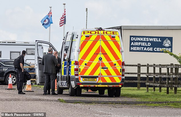 Emergency services were called to the scene at Dunkeswell Airfield on Friday at about 1pm