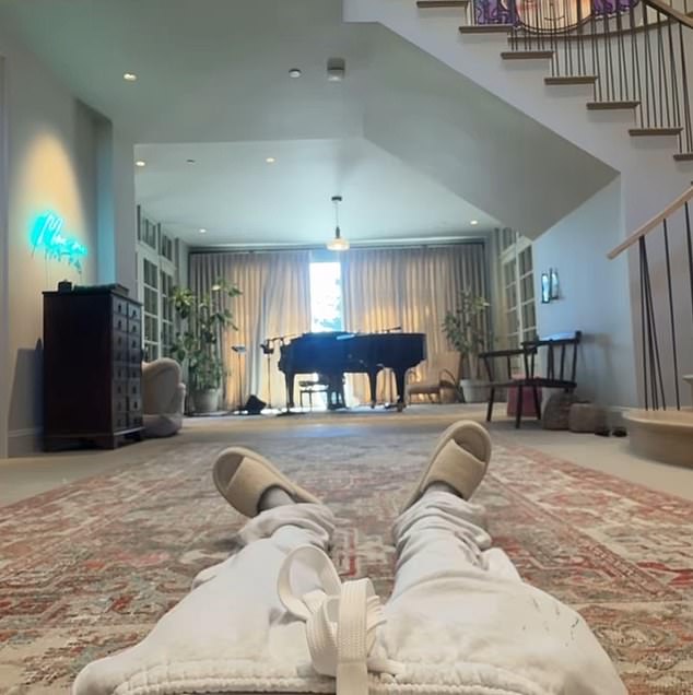 The singer posted this image from the ground