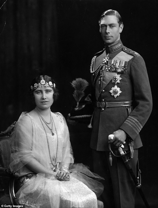 Prince Albert, the Duke of York and future King George VI, and Lady Elizabeth Bowes-Lyon on their wedding day on April 26, 1923