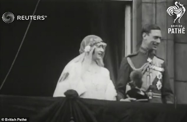 The wedding was filmed on silent newsreel which gives a glimpse into the day. In the footage the newly married couple can be seen on the balcony of Buckingham Palace