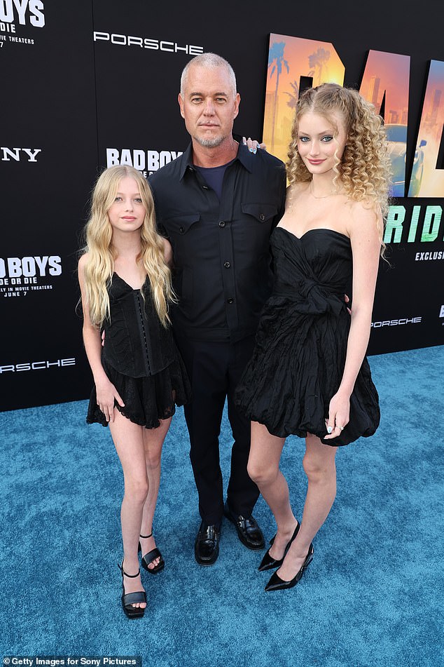 The actor - once a competitive water polo player and avid swimmer - revealed he needed his 13-year-old daughter Georgia (left) had to save his life