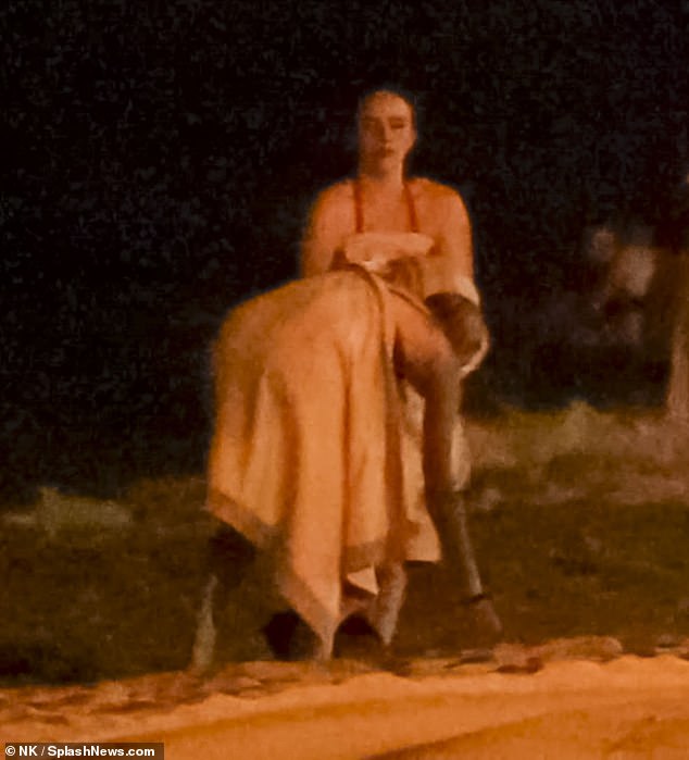 The later night swim comes after she finally confirmed her romance with the actor Nat Wolff when they were spotted kissing in Venice last week