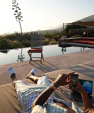 Yamal shared a photo of himself at the same pool
