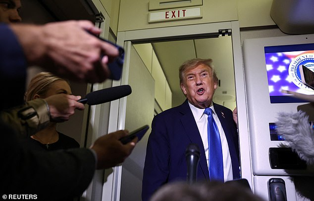 Trump spoke to reporters after he flew home early from the G7 summit