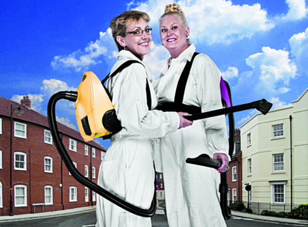 Woodburn and McKenzie dressed up for How Clean Is Your House?