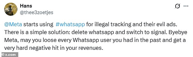 Furious WhatsApp users are threatening to delete the app as Meta reveals plans to introduce 'evil' ads