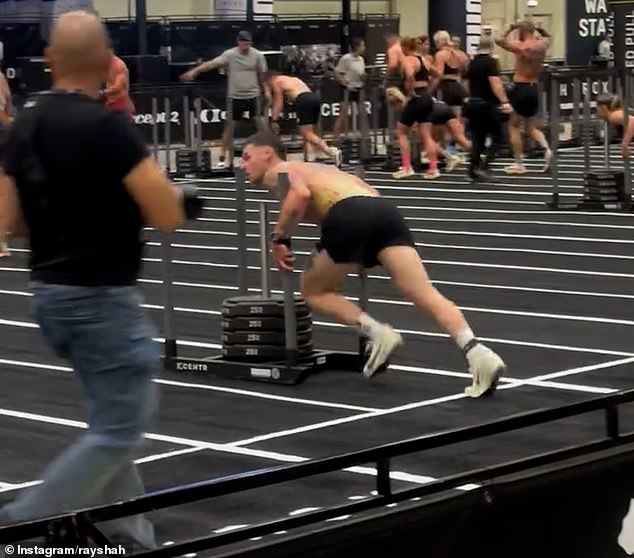 Ray Shah (pictured), demonstrated his slow progress on lane three before zooming down another aisle with an identical block of weights to prove his point