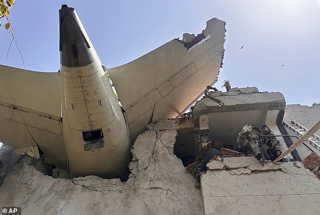 Debris from Flight AI171 after it crashed in the Indian city of Ahmedabad on Thursday