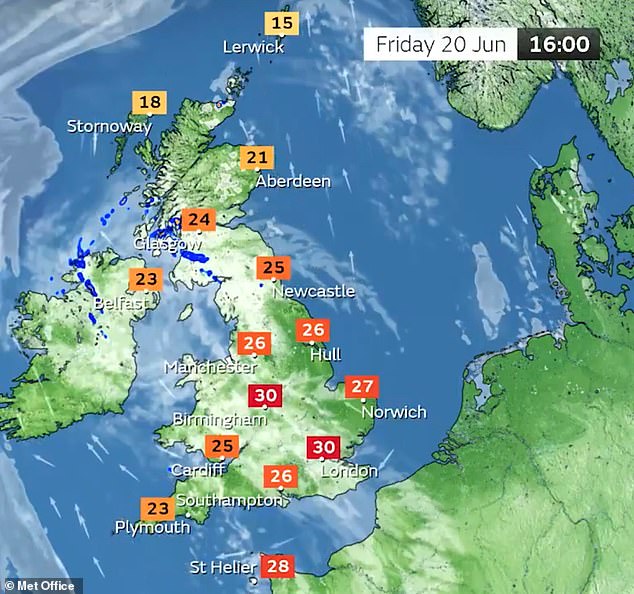 Earlier today, forecasters announced that Britain will enjoy temperatures of up to 32°C this week as some places will be hotter than parts of southern Europe