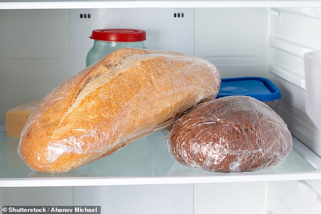 Although storing bread in the fridge (as pictured here) can make it go stale faster, it may be better than it going mouldy in the cupboard, Ms Kiss said