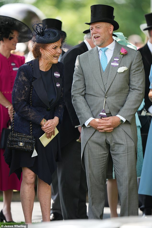 The royals were out in full force on Tuesday, as Sarah Ferguson and Mike Tindall were seen exchanging a joke on the sidelines
