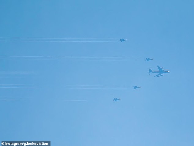 US aircraft have been seen deploying over the UK as tensions rise in the Middle East