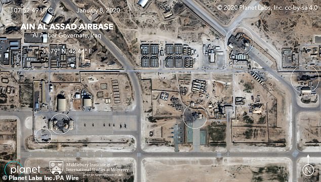 Ain Al Assad Airbase after Iran's missile attack in January 2020