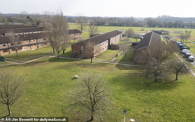 Some families have installed CCTV cameras on their homes. Pictured is the migrant camp