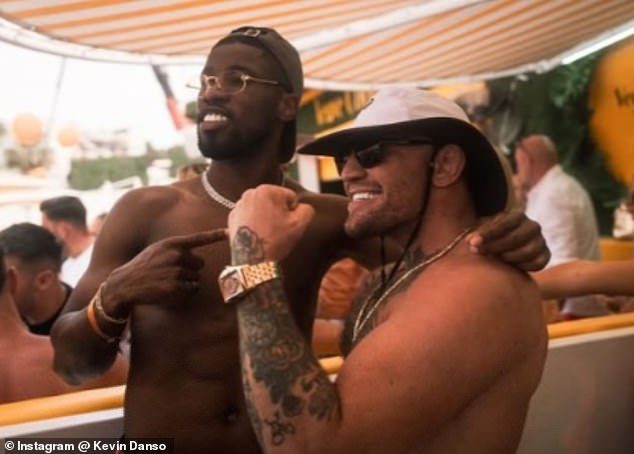 The 36-year-old disgraced MMA fighterwas seen partying alongside Spurs star Kevin Danso