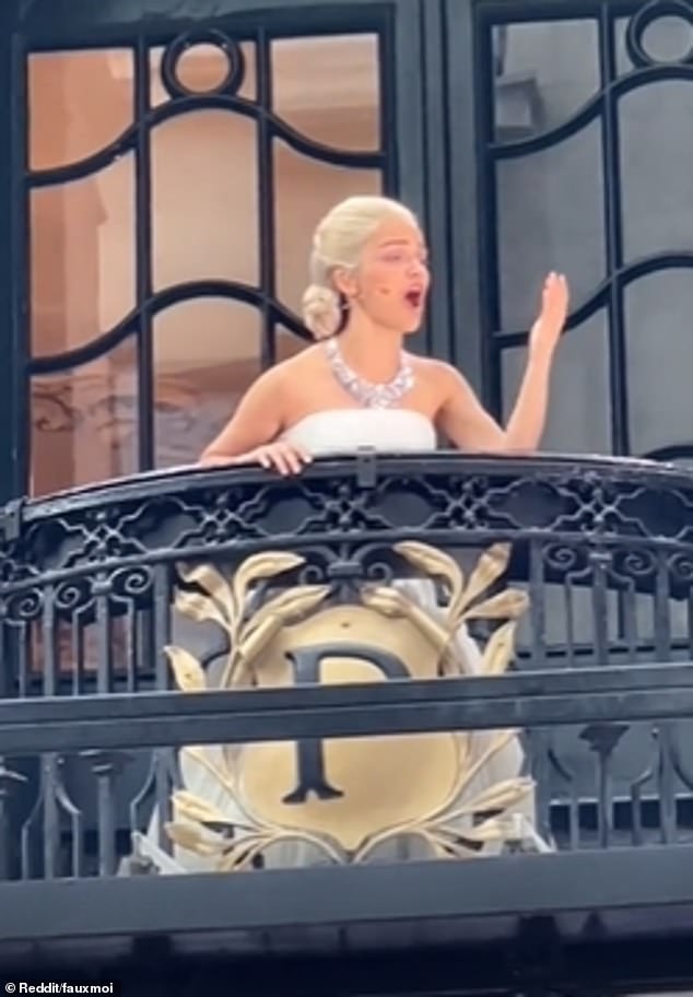 Rachel Zegler was seen for the first time as Eva Perón in Evita last Tuesday as she performed Don't Cry For Me Argentina on the London Palladium balcony