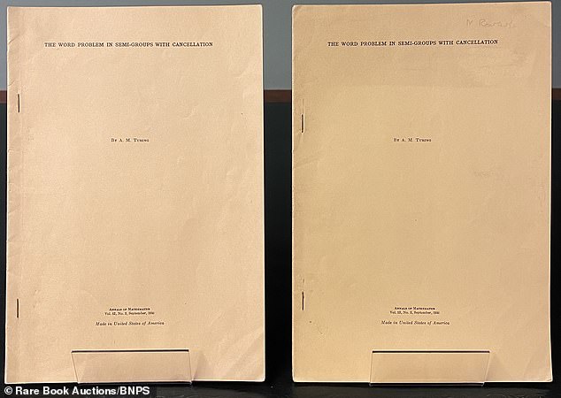 Another of Turing's papers, titled 'The Word Problem in Semi-Groups with Cancellation'