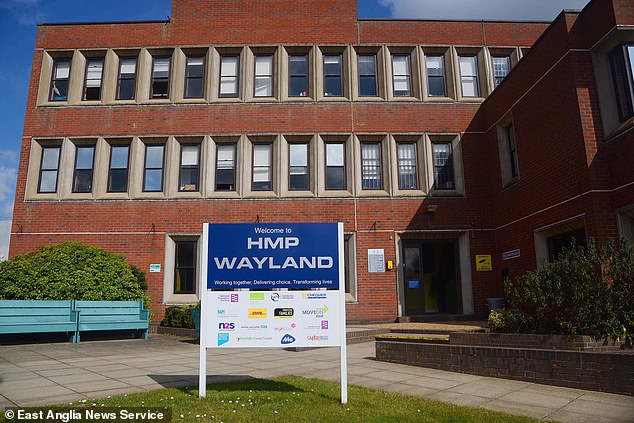 However, the officers at HMP Wayland (pictured) became suspicious and the drugs were found after the pair were searched