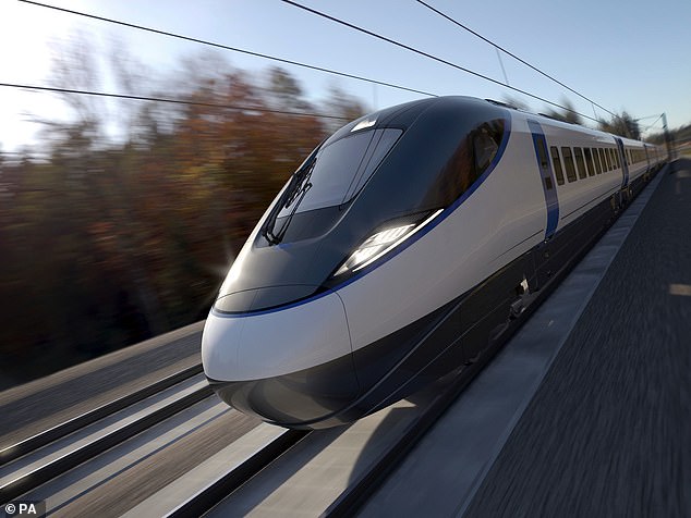 An artist's impression of what HS2 will look like
