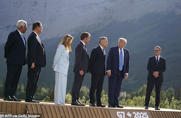 The full G7 line-up before the US President's abrupt departure on Monday evening